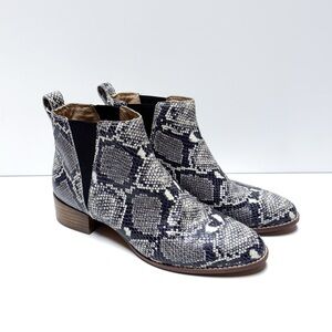 Madewell Carina Snake Embossed Chelsea Ankle Boots
